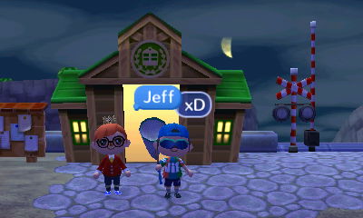 Pelon tries on the funny glasses I gave him.