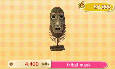 Tribal mask: 4,400 bells.