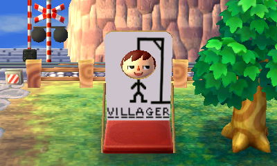 My Villager hangman face-cutout standee design.