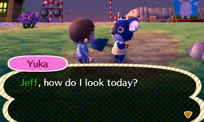 Yuka: Jeff, how do I look today?