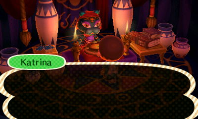 Katrina prepares to tell my fortune inside her tent.