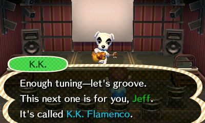 K.K.: Enough tuning--let's groove. This next one is for you, Jeff. It's called K.K. Flamenco.