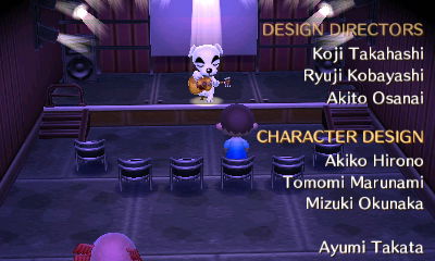 The game credits roll as K.K. Slider performs a song for me.