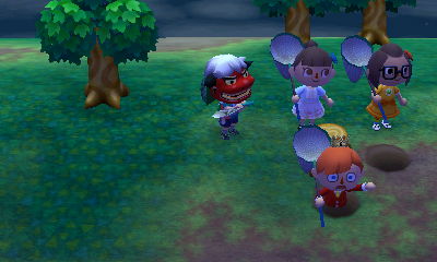 Pelon motionless in a pitfall.