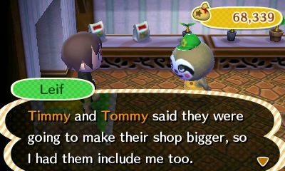 Leif: Timmy and Tommy said they were going to make their shop bigger, so I had them include me too.