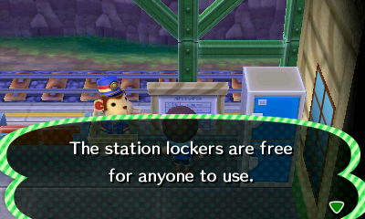 Sign: The station lockers are free for anyone to use.