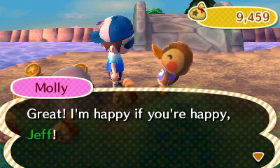 Molly: Great! I'm happy if you're happy, Jeff!