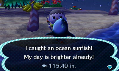 I caught an ocean sunfish! My day is brighter already!
