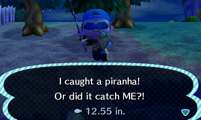 I caught a piranha! Or did it catch ME?!