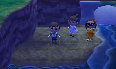 Me, Wendy, and Marcey standing on my private beach.