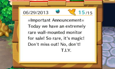 Important Announcement: Today we have an extremely rare wall-mounted monitor for sale! So rare, it's magic!