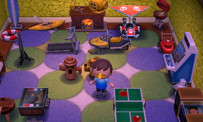 The game room in the SpotPass home belonging to Reggie from Nirvana.
