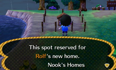 Sign: This spot reserved for Rolf's new home. -Nook's Homes