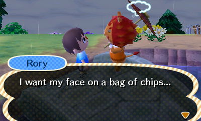 Rory: I want my face on a bag of chips...
