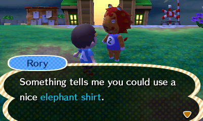 Rory: Something tells me you could use a nice elephant shirt.