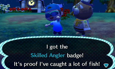 I got the Skilled Angler badge! It's proof I've caught a lot of fish!