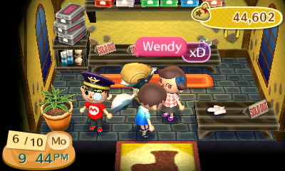 Sneezing on Wendy in Kicks' shoe shop.