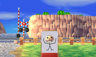 My horrible stick figure design for my face-cutout standee.