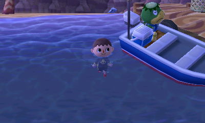 Sneaking up on Kapp'n by swimming behind his boat.