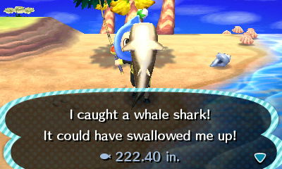 I caught a whale shark! It could have swallowed me up!