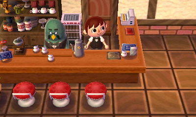 Wearing my cafe uniform and working at the Roost on my first day on the job.