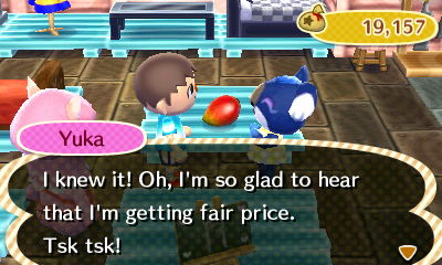 Yuka: I knew it! Oh, I'm so glad to hear that I'm getting fair price. Tsk tsk!