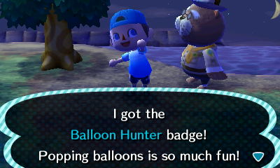 I got the Balloon Hunter badge! Popping balloons is so much fun!