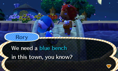 Rory: We need a blue bench in this town, you know?