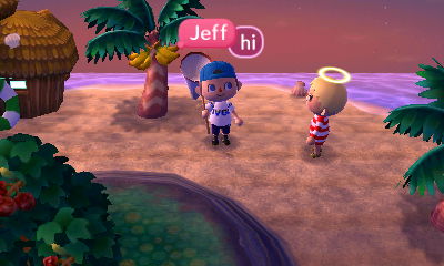 Me saying hello to Herobrin on a Club Tortimer island, but he did not reply.