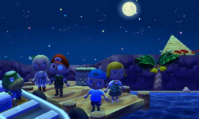 The four of us on the dock, ready to go out to the island.