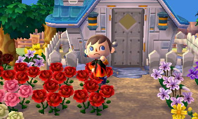 Me putting on the flame shirt.