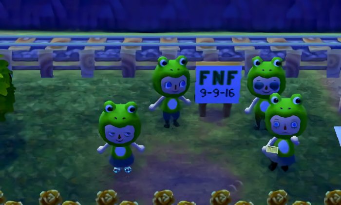 All of us dressed as frogs for the return of theme nights.