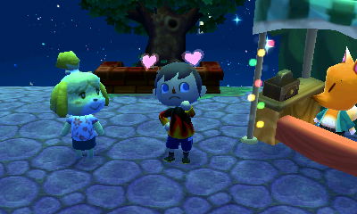 Wearing the heart bopper that I got from Isabelle at the fireworks festival.