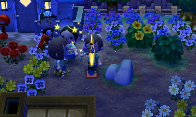 Standing in the flame from a fountain firework.