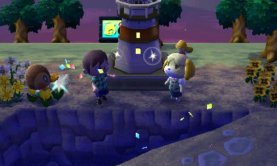 Me, Isabelle, and Molly celebrate at the completion ceremony for my new lighthouse!