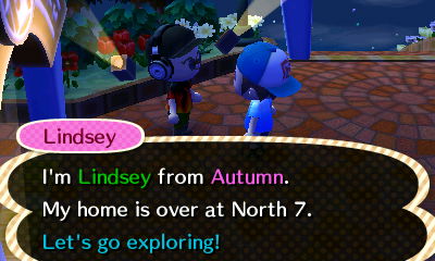 Lindsey: I'm Lindsey from Autumn. My home is over at North 7. Let's go exploring!