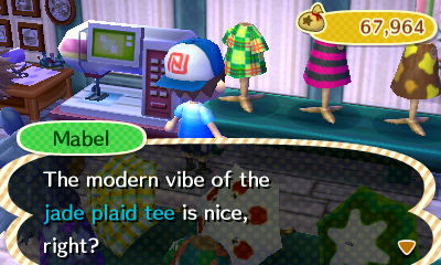 Mabel: The modern vibe of the jade plaid tee is nice, right?
