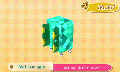 A polka-dot closet customized with emeralds.