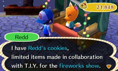 Redd: I have Redd's cookies, limited items made in collaboration with T.I.Y. for the fireworks show.
