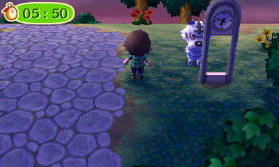 Rolf hides behind my modern clock during a game of hide and seek.