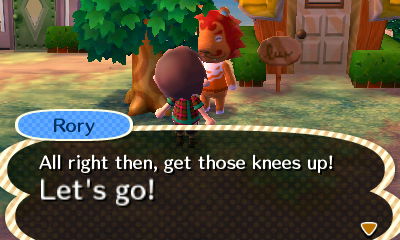 Rory: All right then, get those knees up! Let's go!