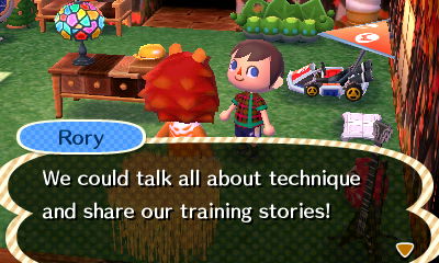 Rory: We could talk all about technique and share our training stories!