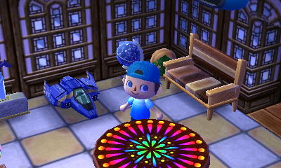 The ceramic tile floor and an arched window wall on display in my house.