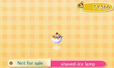 Shaved-ice lamp DLC: Not for sale.