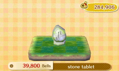 Stone tablet PWP: 39,800 bells.