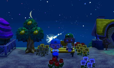 Wishing on shooting stars with Wendy during a meteor shower.