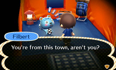 Filbert at the campsite: You're from this town, aren't you?