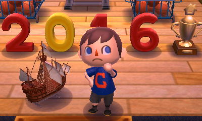 My sailboat model (from Explorer's Day) on display in my house.