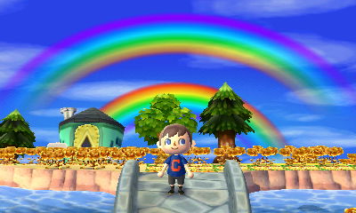 A double rainbow in Forest as seen from a bridge.