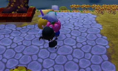 Having a net fight in the Forest event plaza.